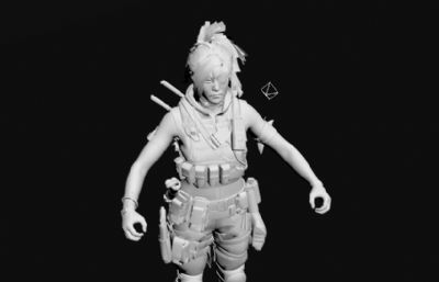 女忍者,女刺客武士FBX模型(网盘下载)