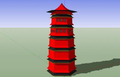藏族风宝塔SU模型