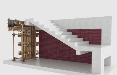 楼梯支模剖面3D展示模型