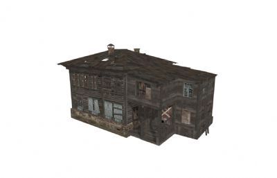 游戏种被空袭过的房子模型,OBJ格式