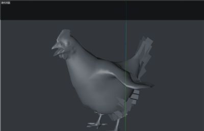 写实挥舞翅膀的家养母鸡C4D模型