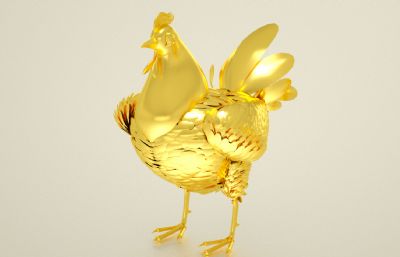 金鸡,金母鸡C4D模型