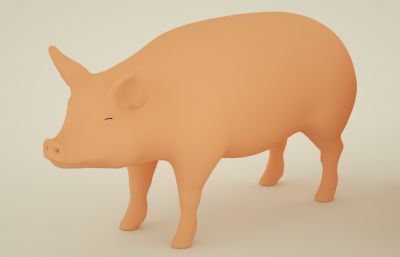 14款写实猪,肉猪组合C4D模型(网盘下载)