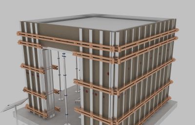 铝模样板+外墙保温构造结构展示3D模型