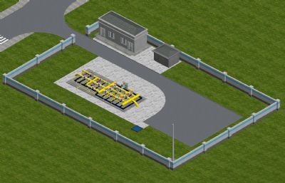 燃气门站,燃气储器站,天然气门站3D模型