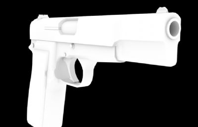 勃朗宁HP手枪FBX模型素模