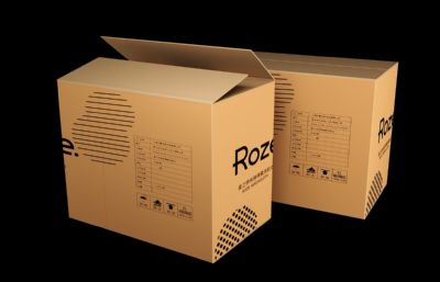 纸箱,包装箱,包装盒3D模型素模
