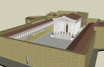 奥古斯都广场,古欧式神庙SKP模型