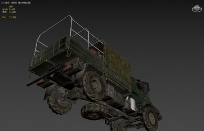 奔驰军用卡车3D模型,MAX,FBX,OBJ等格式