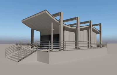 地铁站出入口建筑造型3D模型