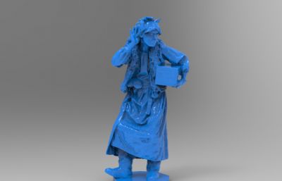抱盒子的女巫3D打印模型