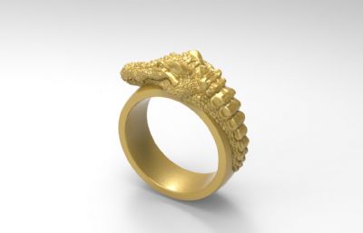 鳄鱼造型金戒指模型源文件