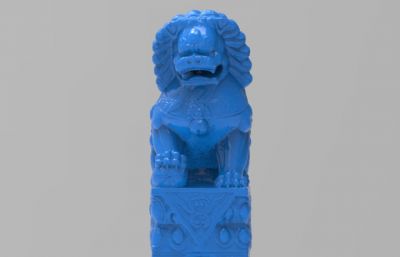 门口石狮雕像模型