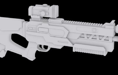 自动步枪OBJ格式模型白模