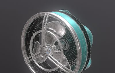 卡通风扇3D模型,OBJ格式