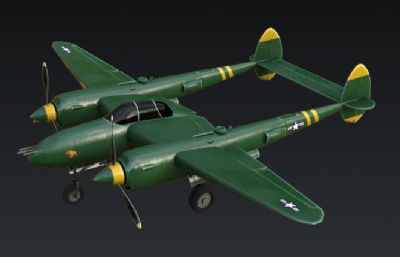 P-38战斗机,截击机(美)模型,OBJ格式