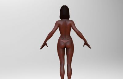 身材火辣的黑人女人zbrush模型