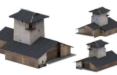 丰盛古镇大房子碉楼3d,max模型