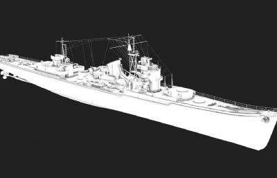 某国海军驱逐舰军舰max素模
