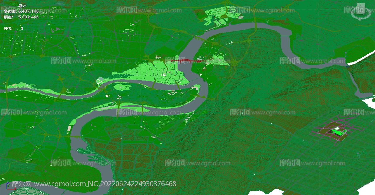 重庆主城区地形3D,max模型