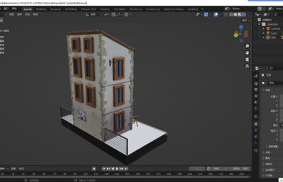 卡通房子,公寓建筑,街边小屋3D模型,max,fbx,c4d,blend等格式