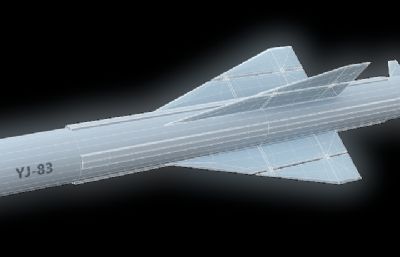 YJ-83反舰导弹3D模型,OBJ格式