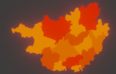 广西壮族自治区地图模型,可拆分