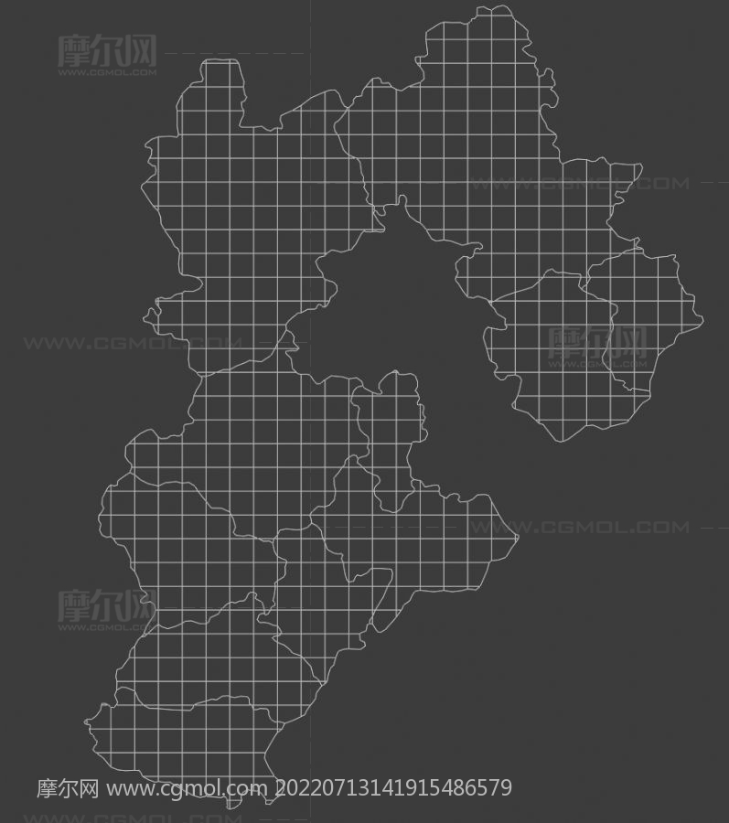 河北省地图BLENDER模型