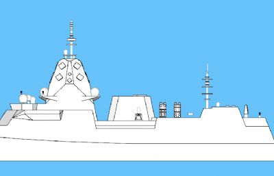 亨特级护卫舰(猎人级精模)OBJ模型
