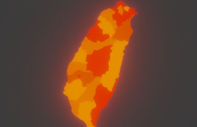 台湾省地图模型,BLEND,FBX,OBJ等格式