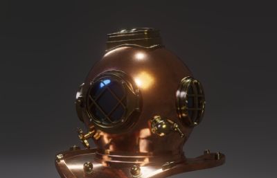 深海潜水头盔blender模型