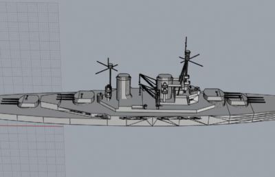 改塞德利茨(大型巡洋舰j-iib方案)精模,OBJ格式