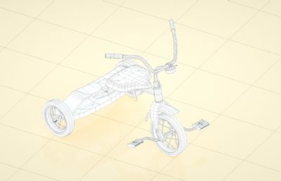 儿童玩具小车,三轮车C4D模型