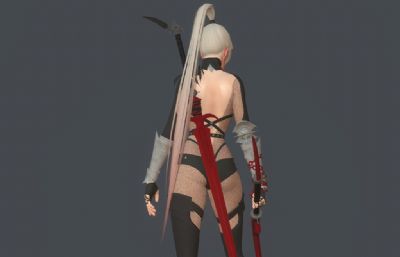 赛特Siete-游戏里的女刺客3D模型,带绑定
