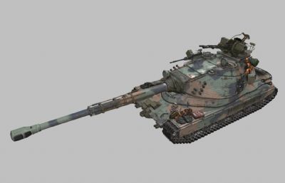 60TP Lewandowskiego波兰坦克车3D模型,OBJ格式,贴图全