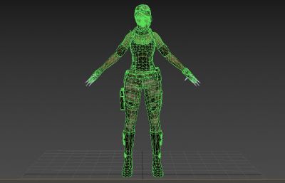 战地之王女特工3D模型,FBX格式