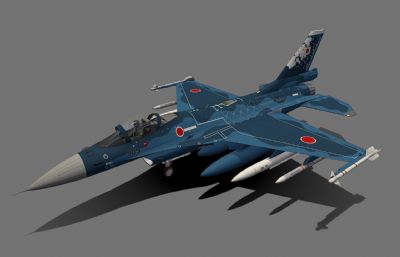 日本航空自卫队F-2A战斗机blender模型