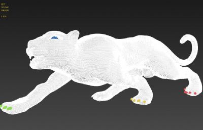 金钱豹,花豹,豹子工艺品3D模型,MAX,OBJ格式