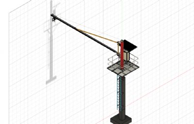 工业塔吊吊机3D数模图纸,STP格式