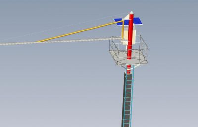 工业塔吊吊机3D数模图纸,STP格式