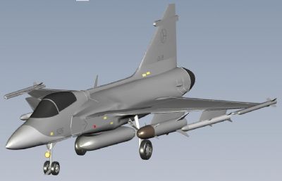 瑞典萨博JAS-39鹰狮战斗机STL,STP模型