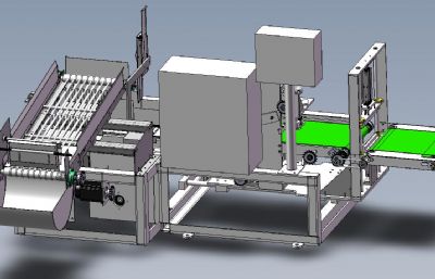 竹筷自动计数包装封装输送机3D模型