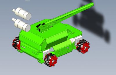 E-Robot麦克纳姆轮机器人小车STEP格式模型