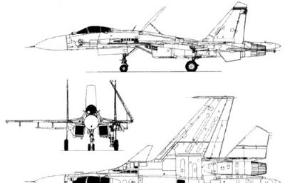 简易版苏-33战斗机侧翼机3D图纸,STEP,STL格式