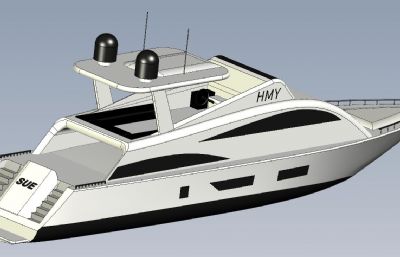 海南超级游艇模型,STP,STL格式