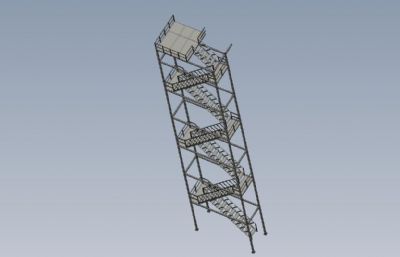 多用途工业楼梯Solidworks图纸模型,附STEP文件