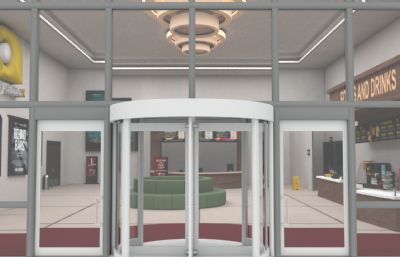 电影院售票厅+观影厅场景maya模型
