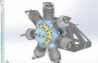 飞机引擎发动机Solidworks数模图纸