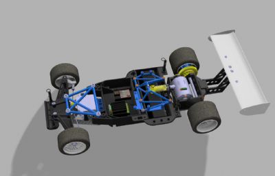 四驱玩具遥控车底盘结构3D数模