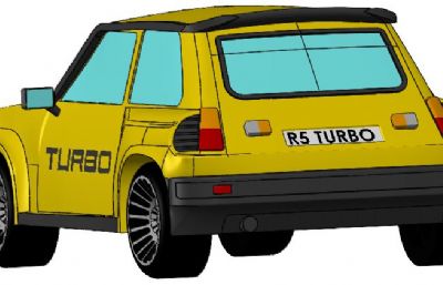 雷诺R5 Turbo复刻版轿车汽车STEP格式模型